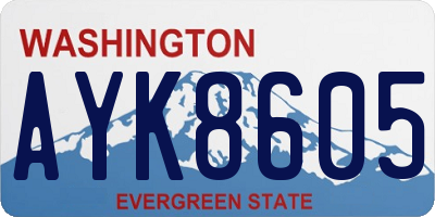 WA license plate AYK8605