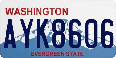 WA license plate AYK8606