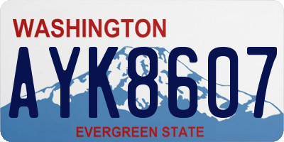 WA license plate AYK8607