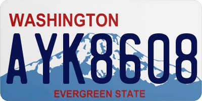 WA license plate AYK8608