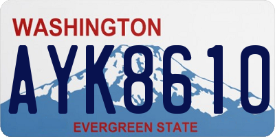 WA license plate AYK8610