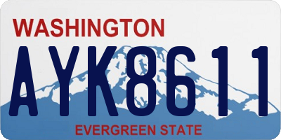 WA license plate AYK8611