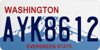 WA license plate AYK8612