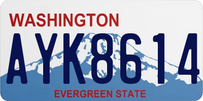 WA license plate AYK8614
