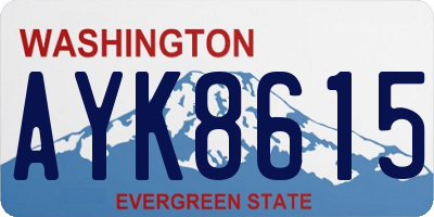 WA license plate AYK8615