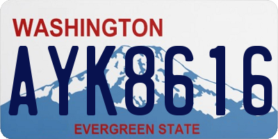 WA license plate AYK8616