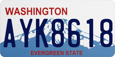 WA license plate AYK8618