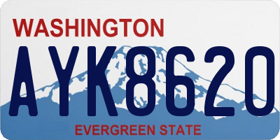 WA license plate AYK8620