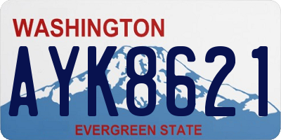 WA license plate AYK8621