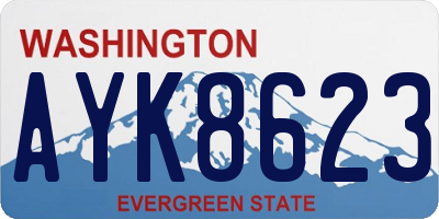 WA license plate AYK8623