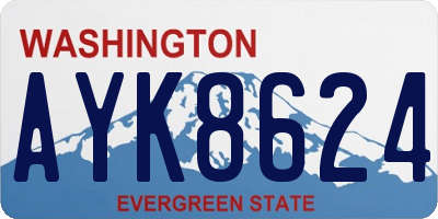 WA license plate AYK8624
