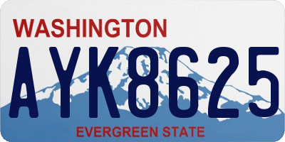 WA license plate AYK8625