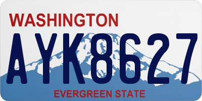 WA license plate AYK8627