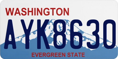 WA license plate AYK8630