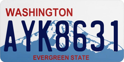 WA license plate AYK8631