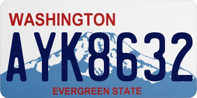 WA license plate AYK8632