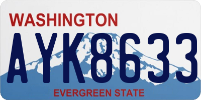 WA license plate AYK8633