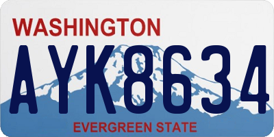 WA license plate AYK8634