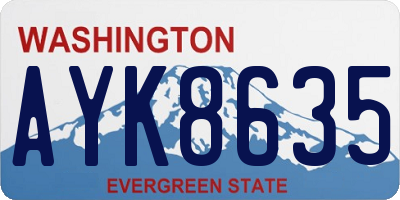 WA license plate AYK8635
