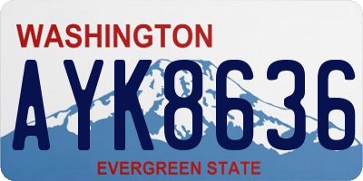 WA license plate AYK8636
