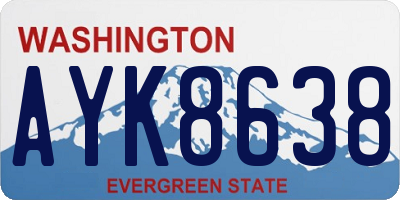 WA license plate AYK8638