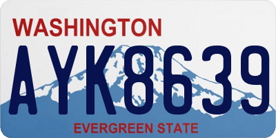 WA license plate AYK8639