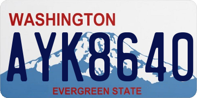 WA license plate AYK8640