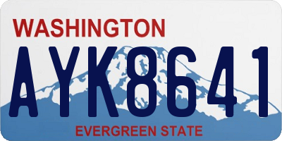 WA license plate AYK8641