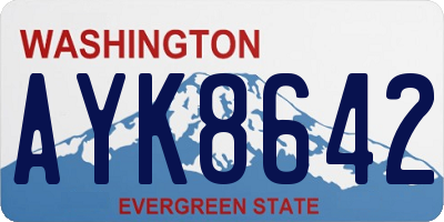 WA license plate AYK8642