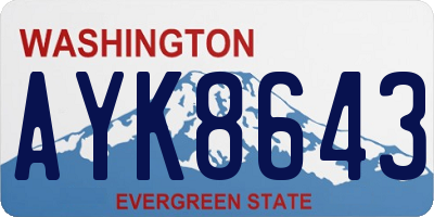 WA license plate AYK8643