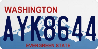 WA license plate AYK8644