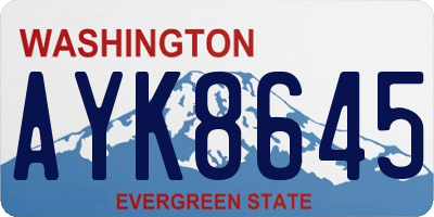 WA license plate AYK8645