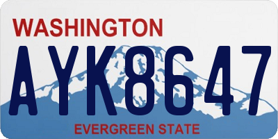 WA license plate AYK8647
