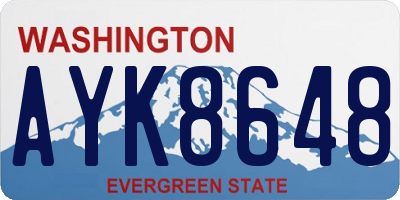 WA license plate AYK8648