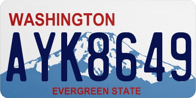 WA license plate AYK8649