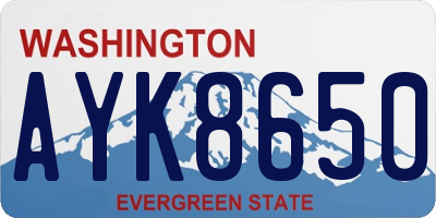 WA license plate AYK8650
