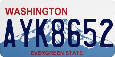 WA license plate AYK8652