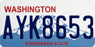 WA license plate AYK8653