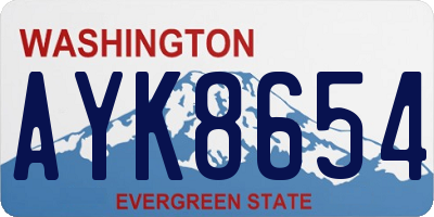 WA license plate AYK8654