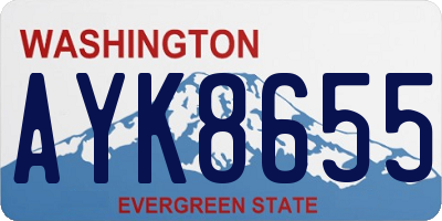 WA license plate AYK8655