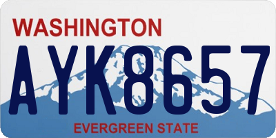 WA license plate AYK8657