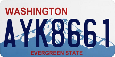 WA license plate AYK8661