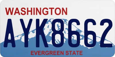 WA license plate AYK8662
