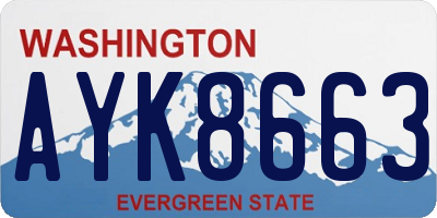 WA license plate AYK8663
