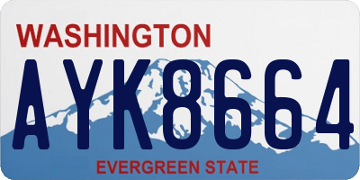 WA license plate AYK8664
