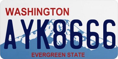 WA license plate AYK8666