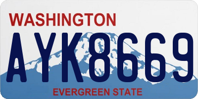 WA license plate AYK8669