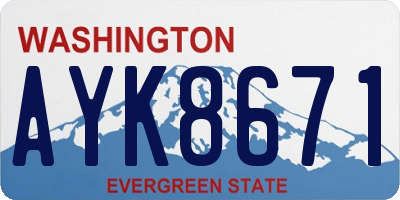 WA license plate AYK8671