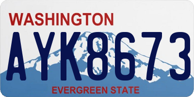 WA license plate AYK8673