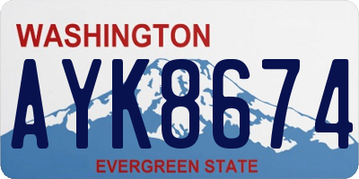 WA license plate AYK8674